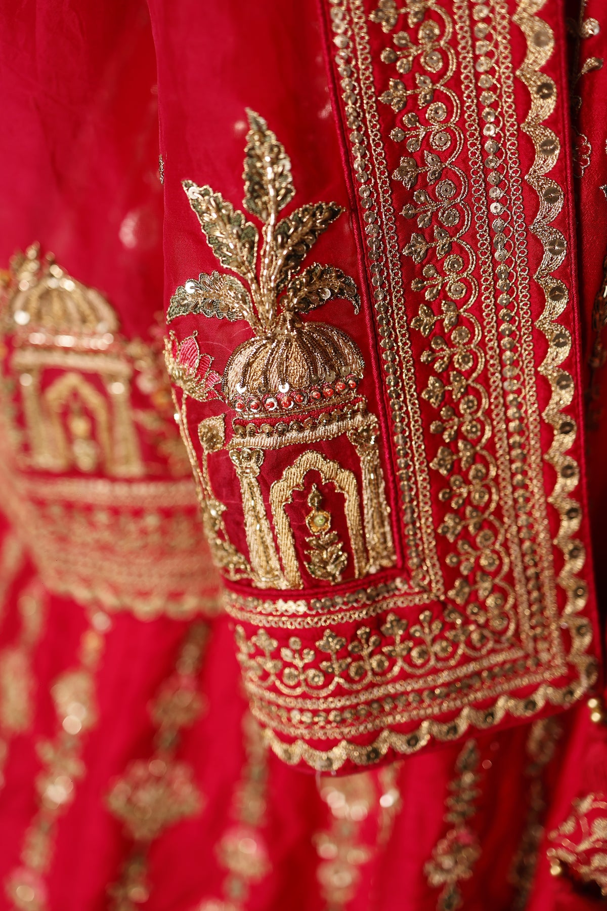 Designer Rani Pink Raw Silk Bridal Lehenga