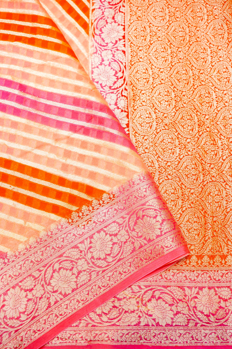 Handwoven Rangkat Banarasi Khaddi Georgette Saree