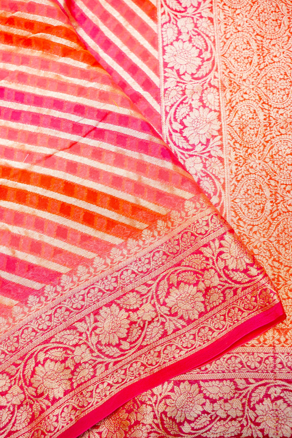 Handwoven Rangkat Banarasi Khaddi Georgette Saree