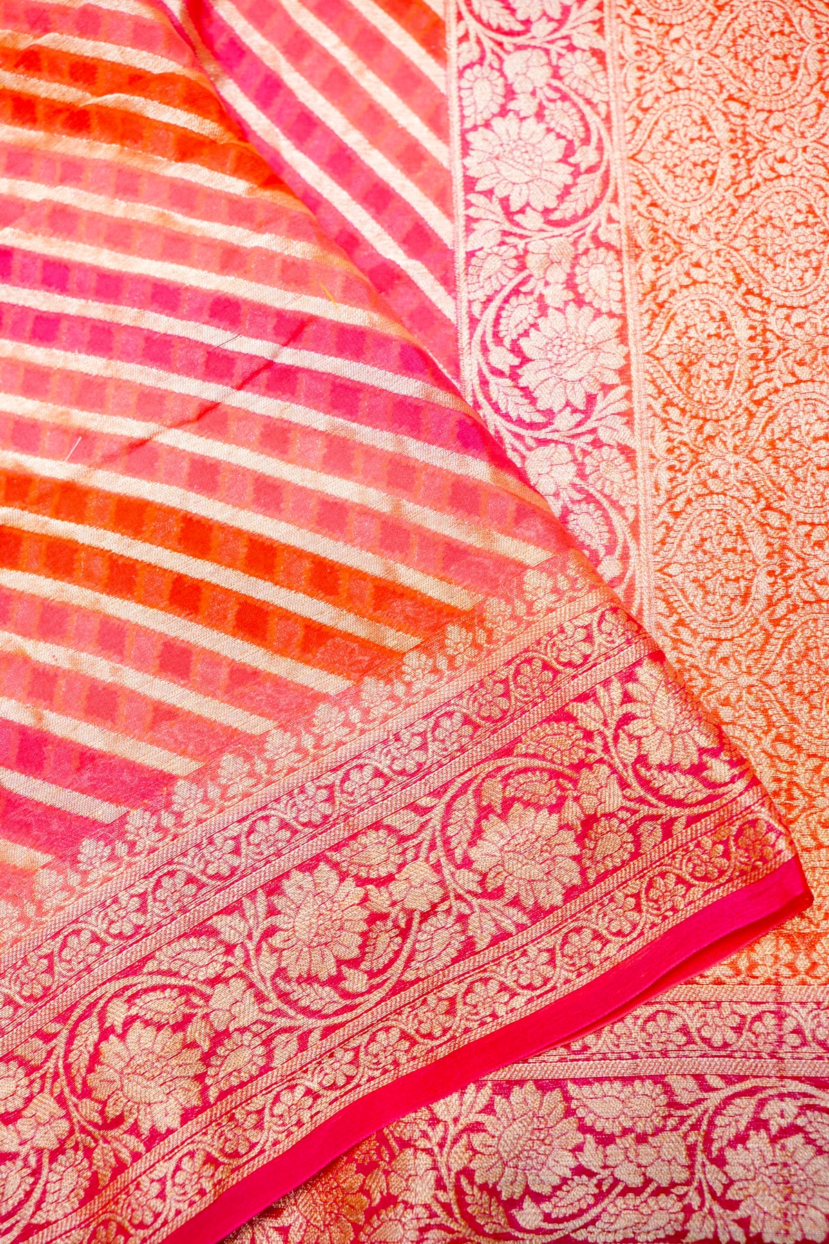 Handwoven Rangkat Banarasi Khaddi Georgette Saree
