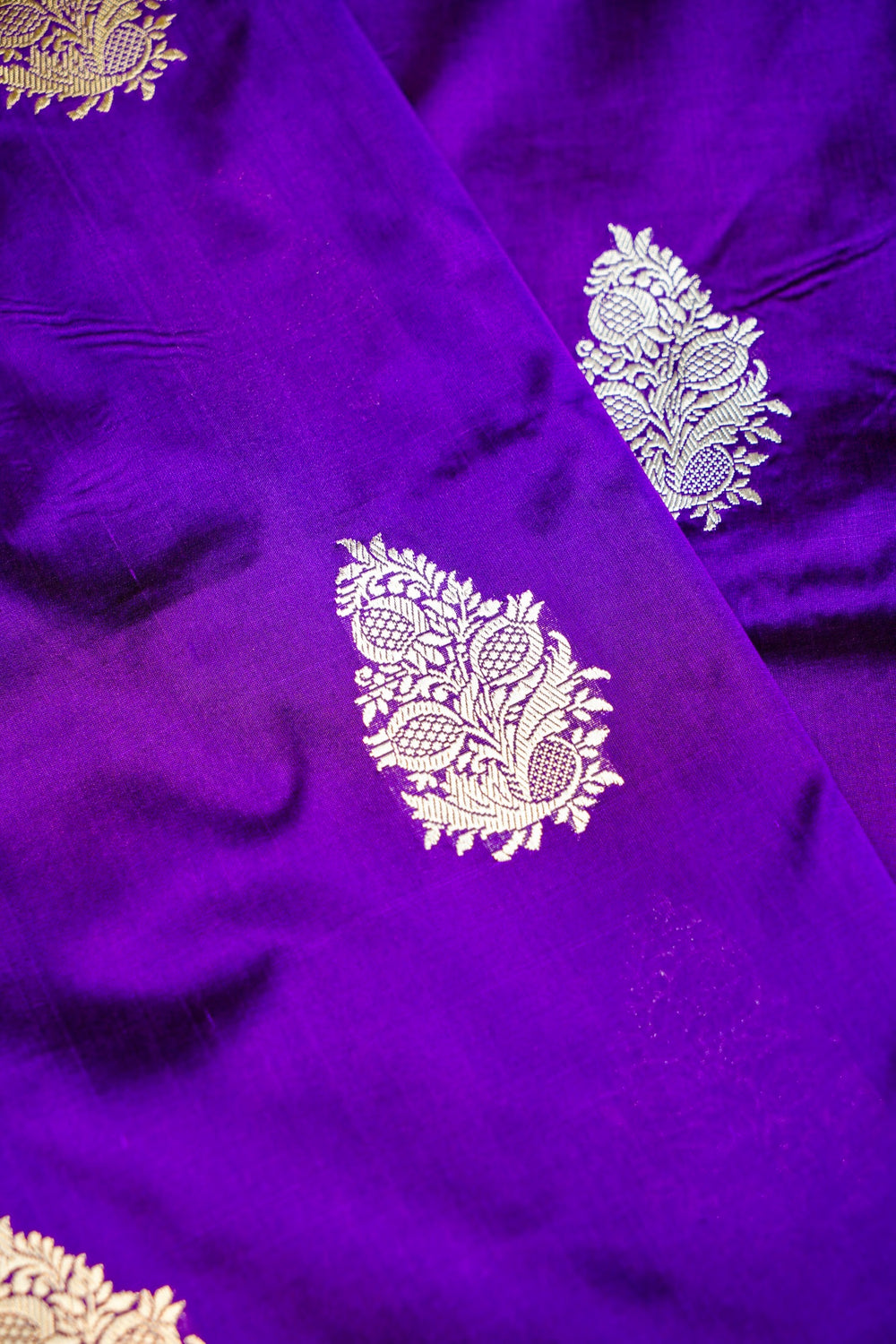 Handwoven Purple Banarasi Katan Silk Saree