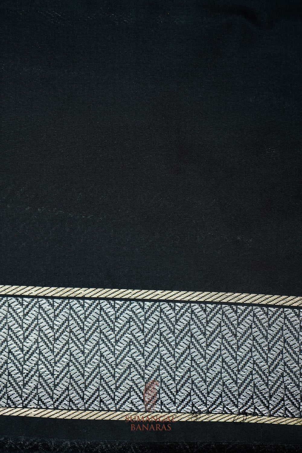 Handwoven Black Shikargah Banarasi Tissue Katan Silk Saree