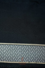 Handwoven Black Shikargah Banarasi Tissue Katan Silk Saree