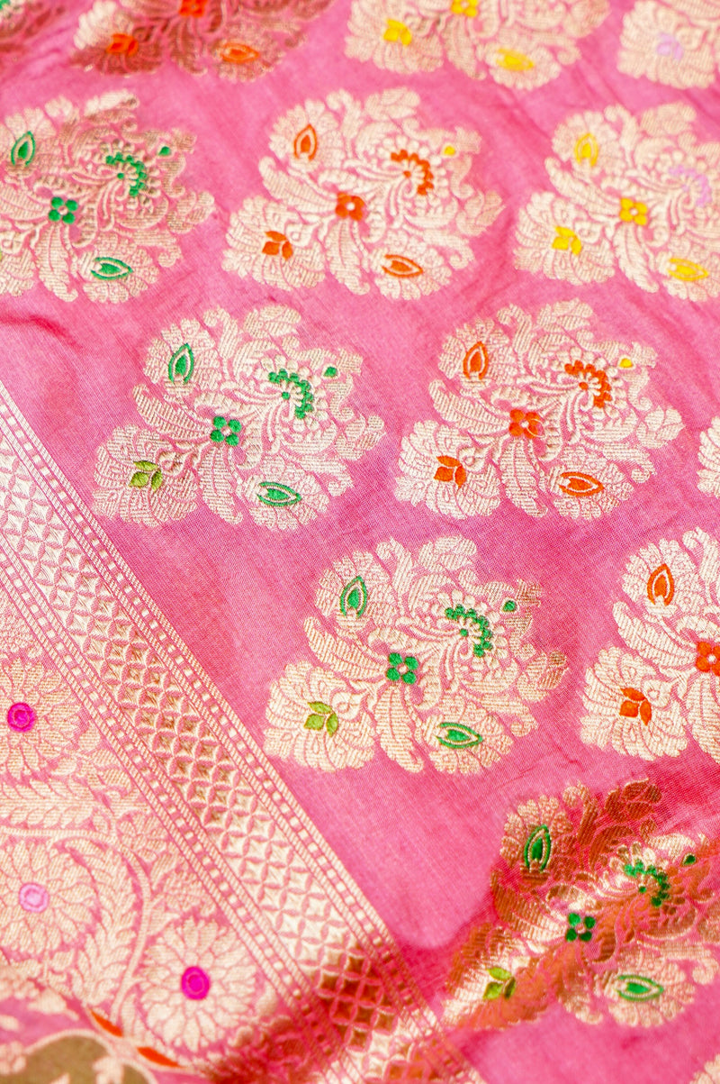 Handwoven Rangkat Banarasi Katan Silk Saree