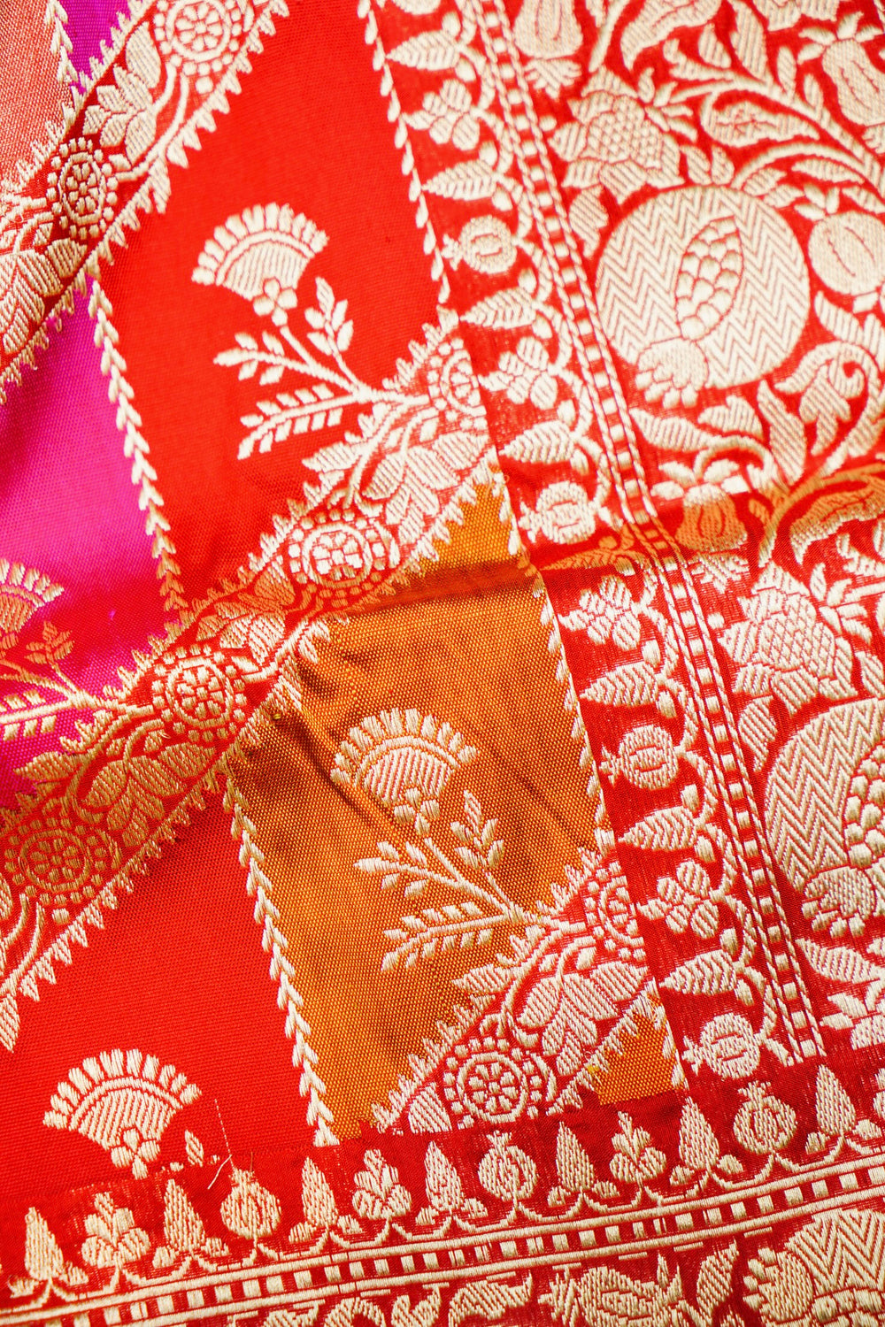 Handwoven Rangkat Kadhwa Banarasi Katan Silk Saree