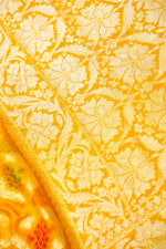 Handwoven Yellow Banarasi Khaddi Georgette Saree