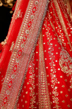 Designer Red Raw Silk Bridal Lehenga