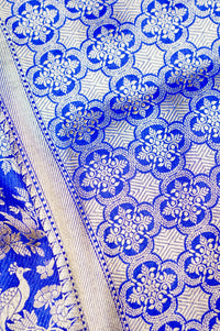 Handwoven Royal Blue Banarasi Katan Silk Saree