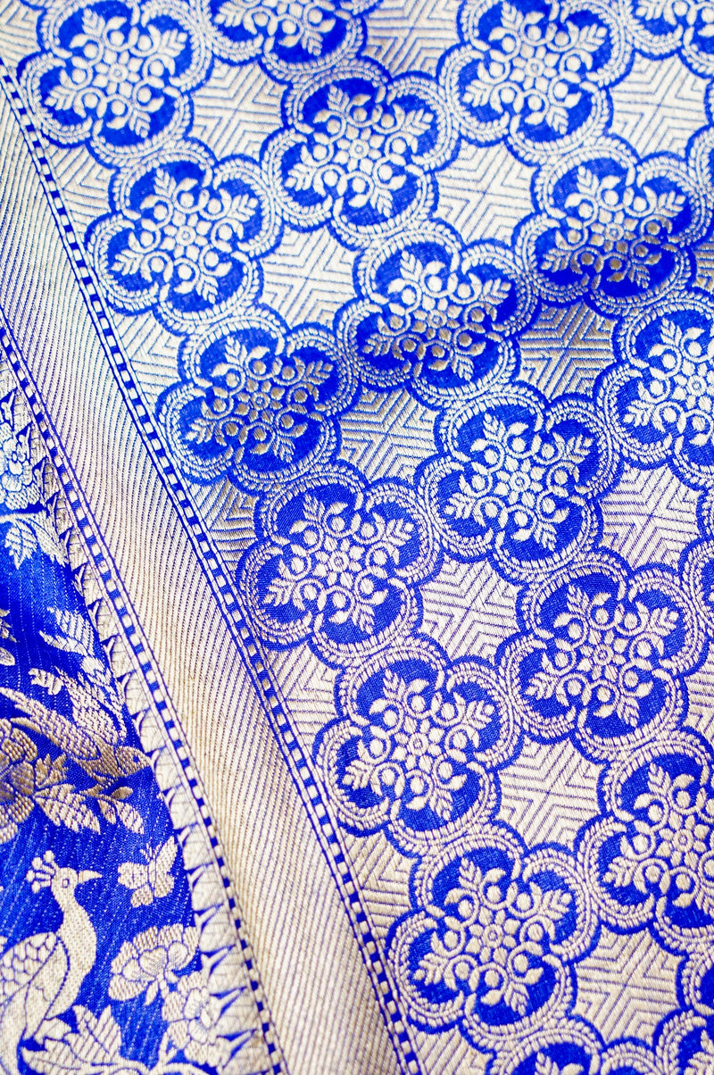 Handwoven Royal Blue Banarasi Katan Silk Saree