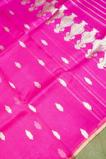 Handwoven Magenta Pink Banarasi Organza Saree