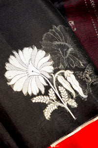 Handwoven Black Banarasi Organza  Saree