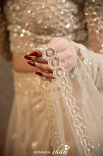 Designer Off White Net Party Wear Lehenga