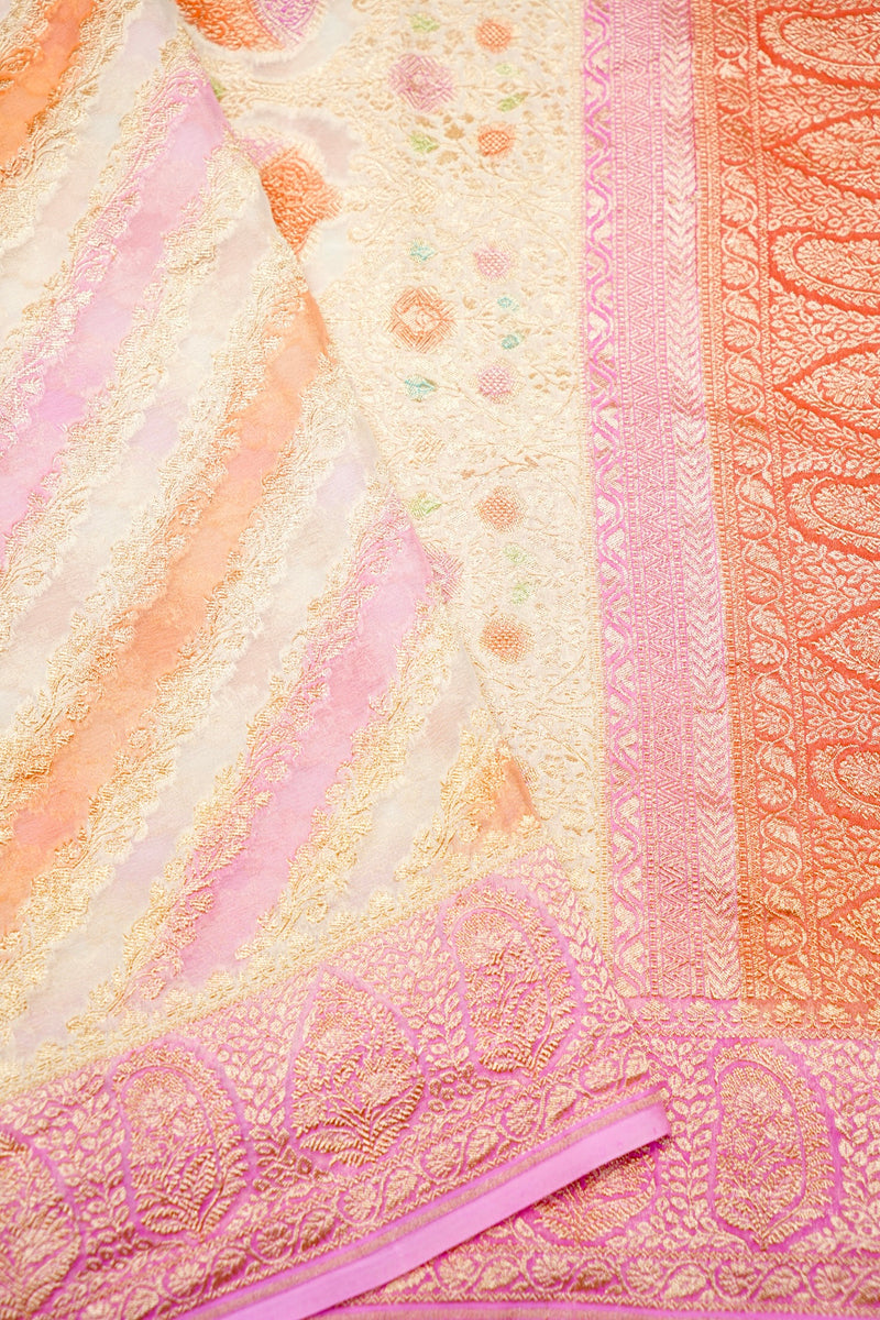 Handwoven Rangkat Banarasi Khaddi Georgette Saree