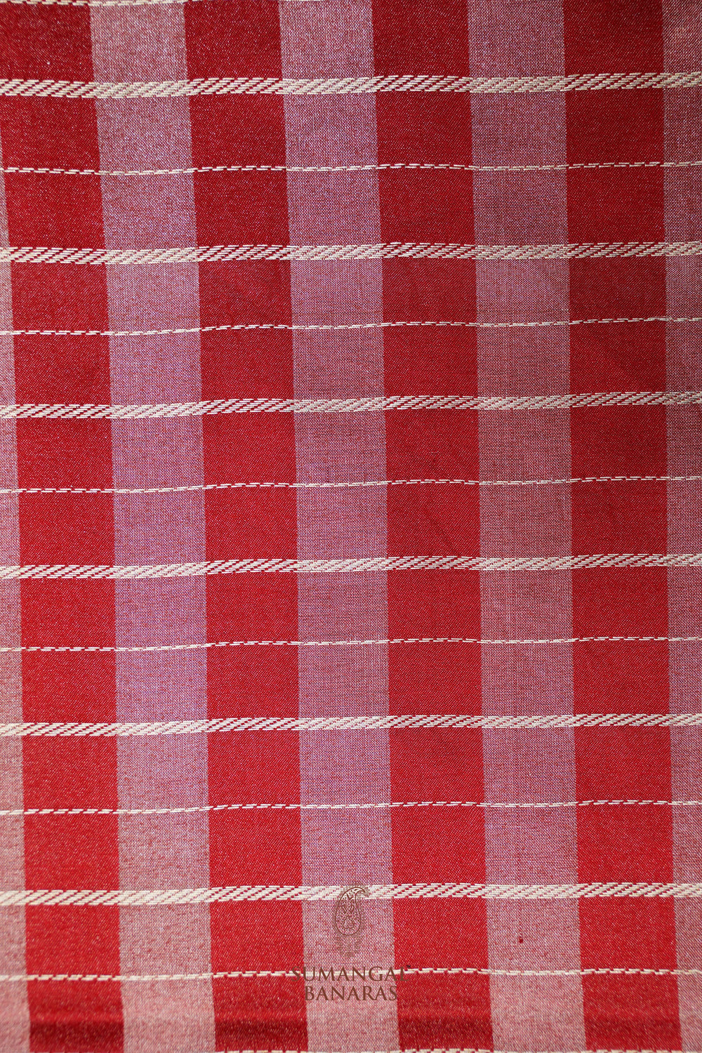 Handwoven Red Banarasi Mashru Silk Saree