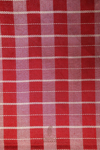 Handwoven Red Banarasi Mashru Silk Saree
