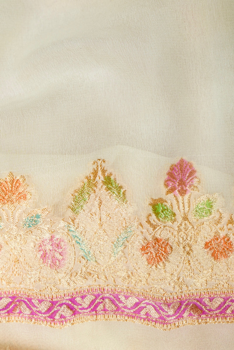 Handwoven Rangkat Banarasi Khaddi Georgette Saree