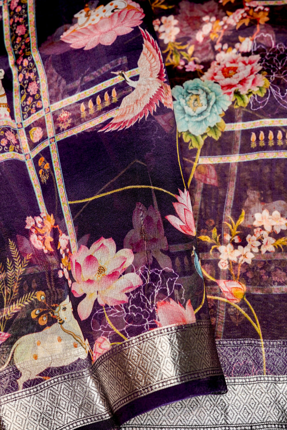 Designer Purple Moonga Silk Suit