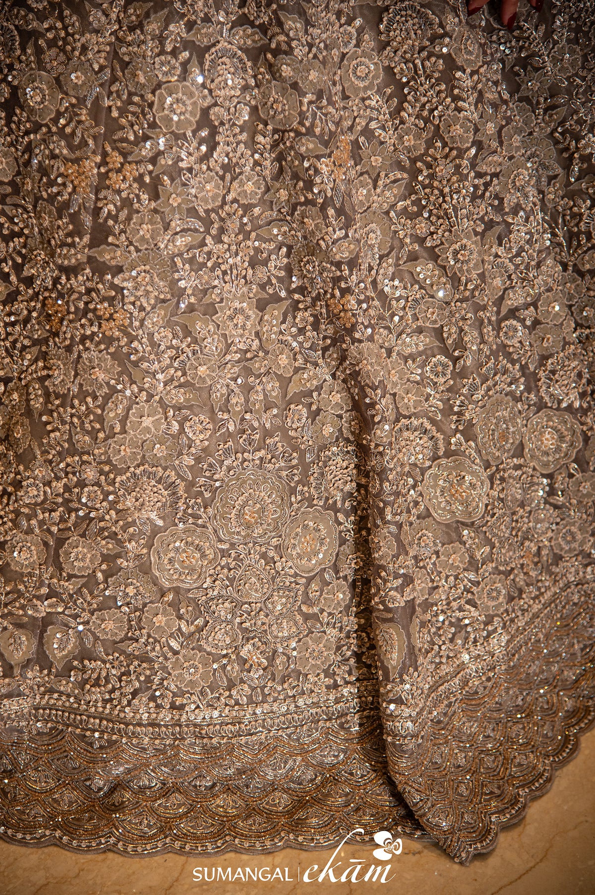 Designer Grey Net Party Wear Lehenga