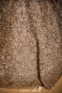 Designer Grey Net Party Wear Lehenga