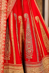 Designer Red Raw Silk Bridal Lehenga