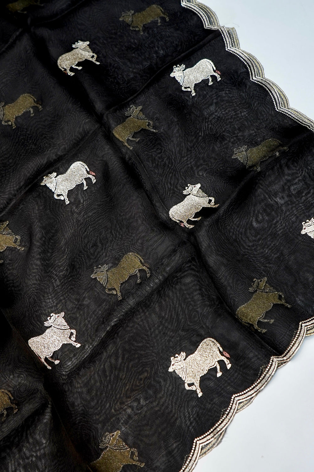 Designer Black Organza Silk Suit