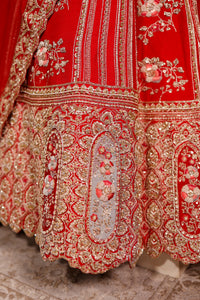 Designer Red Raw Silk Bridal Lehenga