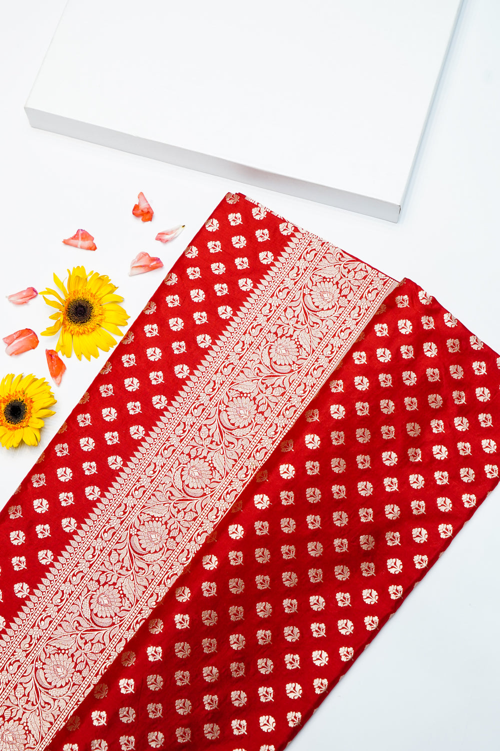 Handwoven Red Banarasi Katan Silk Saree