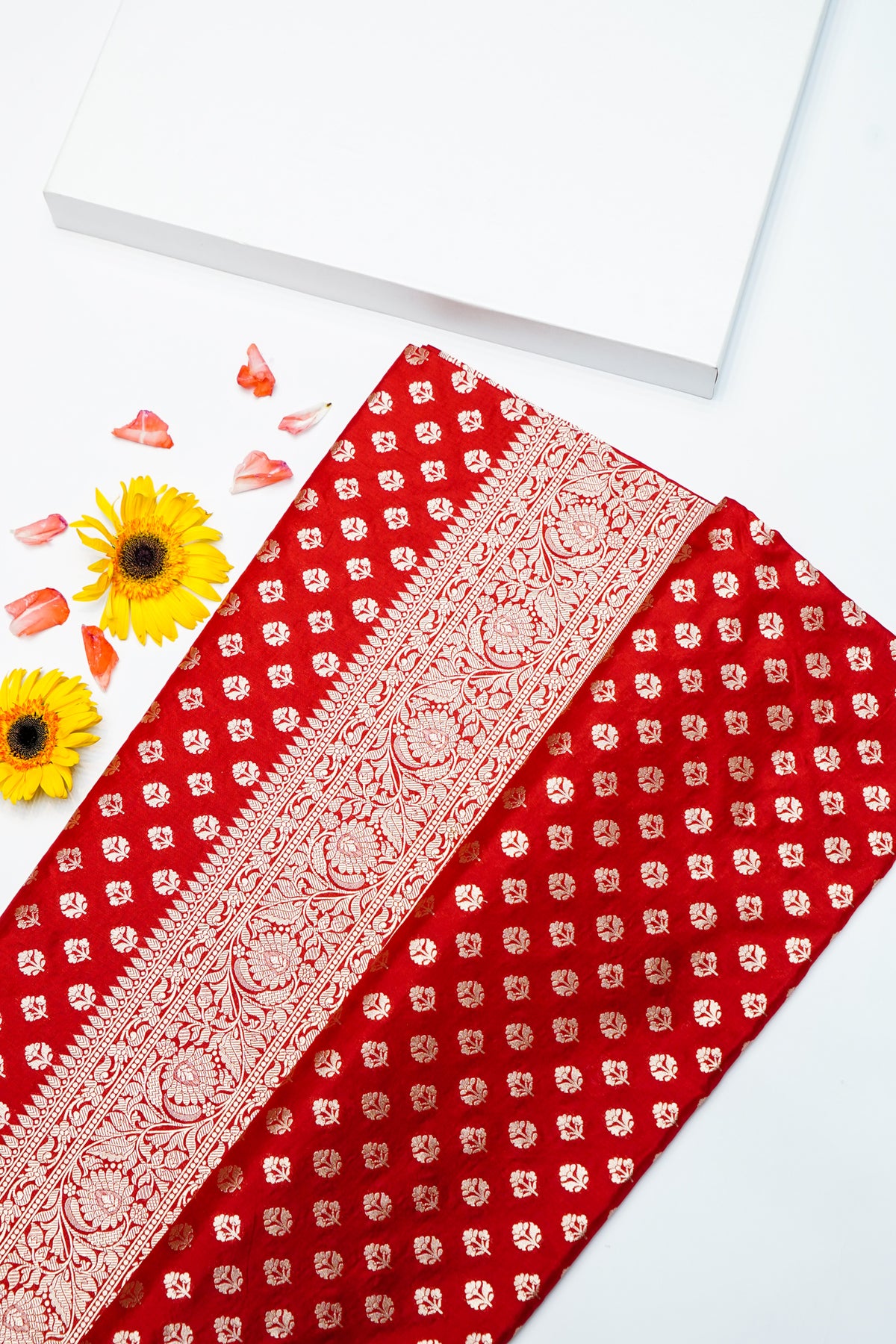 Handwoven Red Banarasi Katan Silk Saree