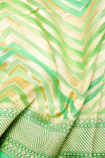 Handwoven Sea Green Banarasi Khaddi Georgette Saree