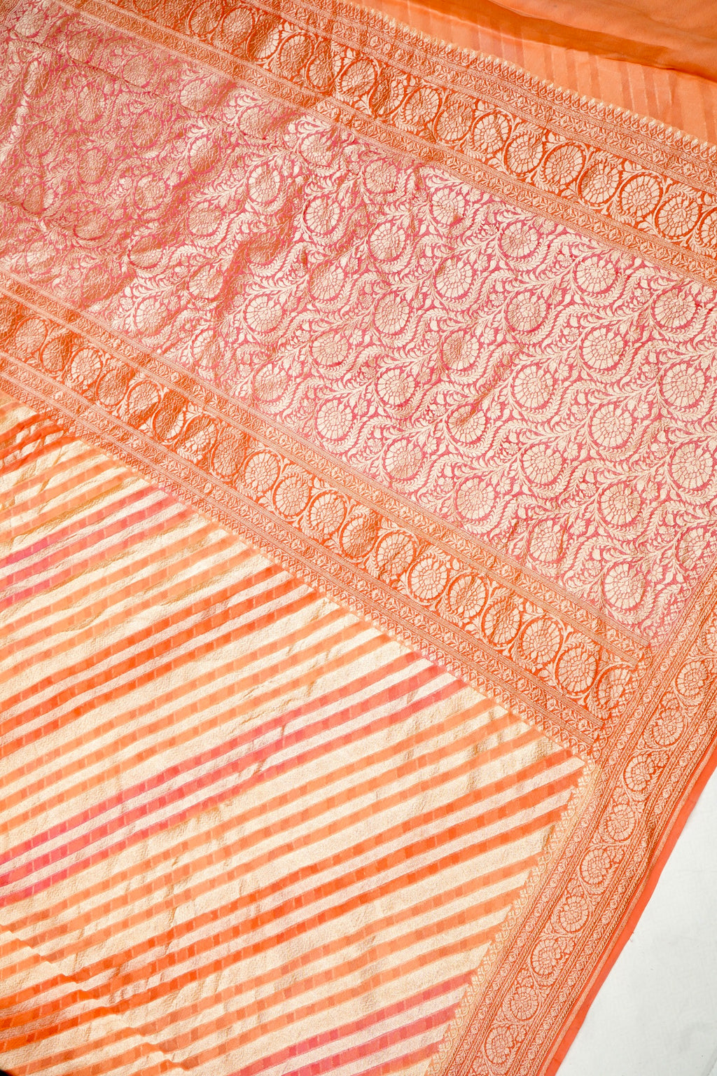 Handwoven Rangkat Banarasi Khaddi Georgette Saree