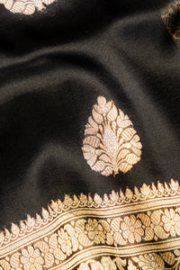 Handwoven Black Banarasi Organza Saree