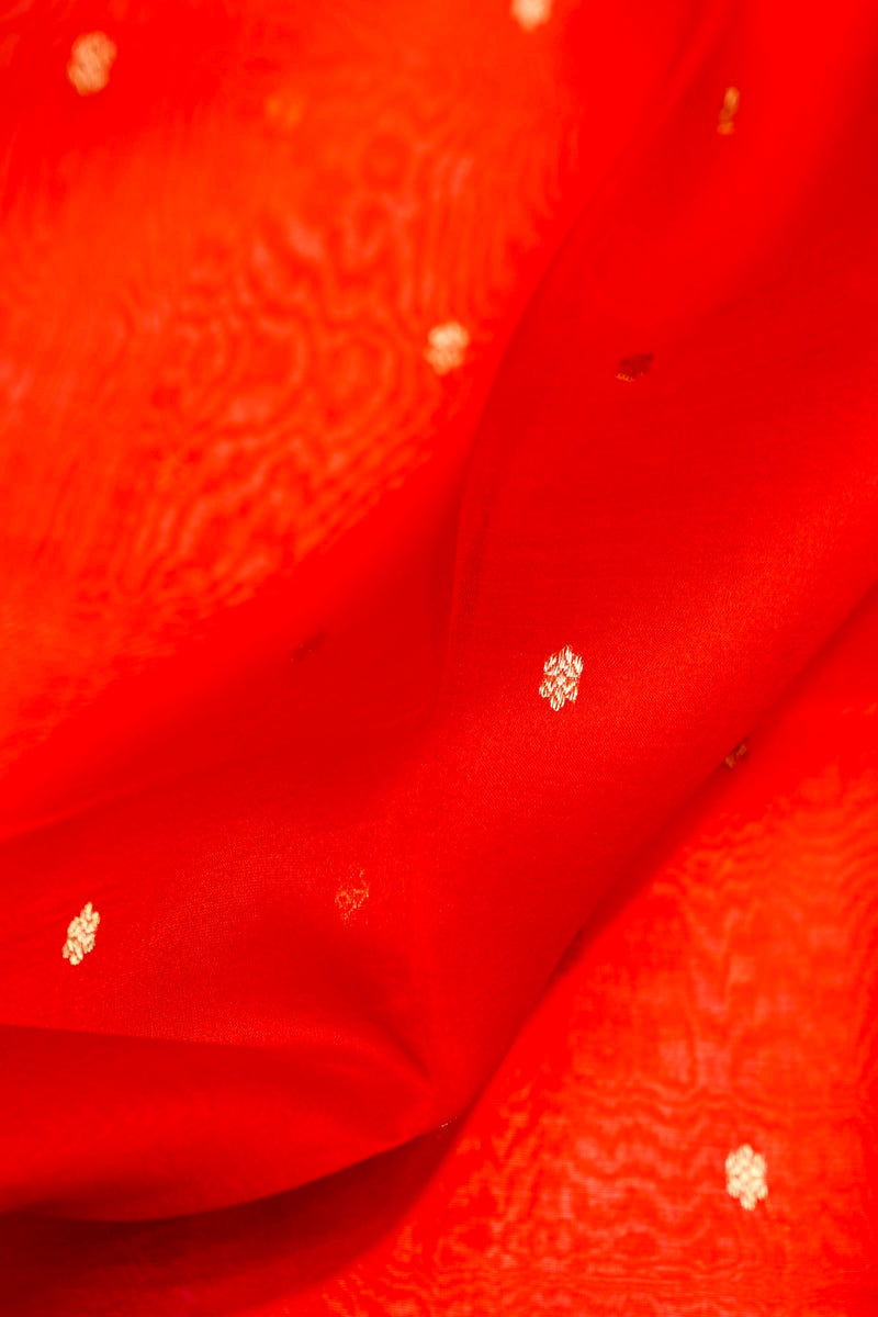 Designer Red Raw Silk Suit