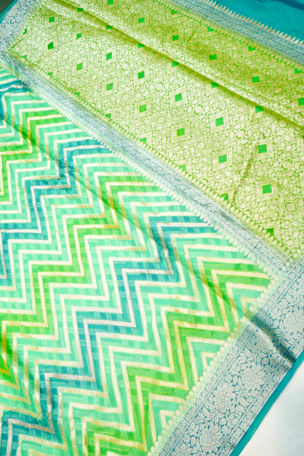 Handwoven Rangkat Banarasi Khaddi Georgette Saree