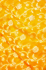 Handwoven Yellow Banarasi Khaddi Georgette Saree