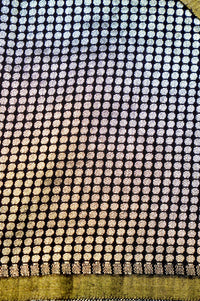 Handwoven Black Banarasi Moonga Silk Saree