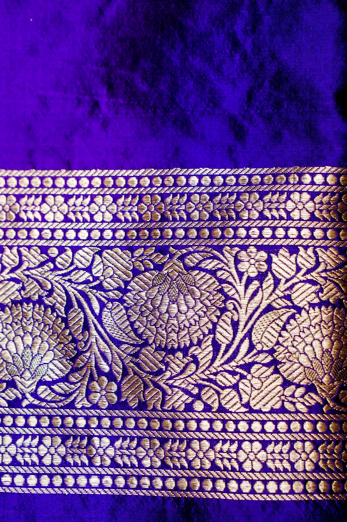 Handwoven Purple Kadhwa Banarasi Katan Silk Saree