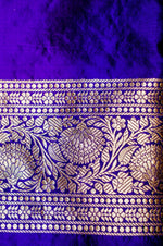 Handwoven Purple Kadhwa Banarasi Katan Silk Saree