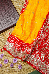 Handwoven Yellow Banarasi Gajji Silk Saree