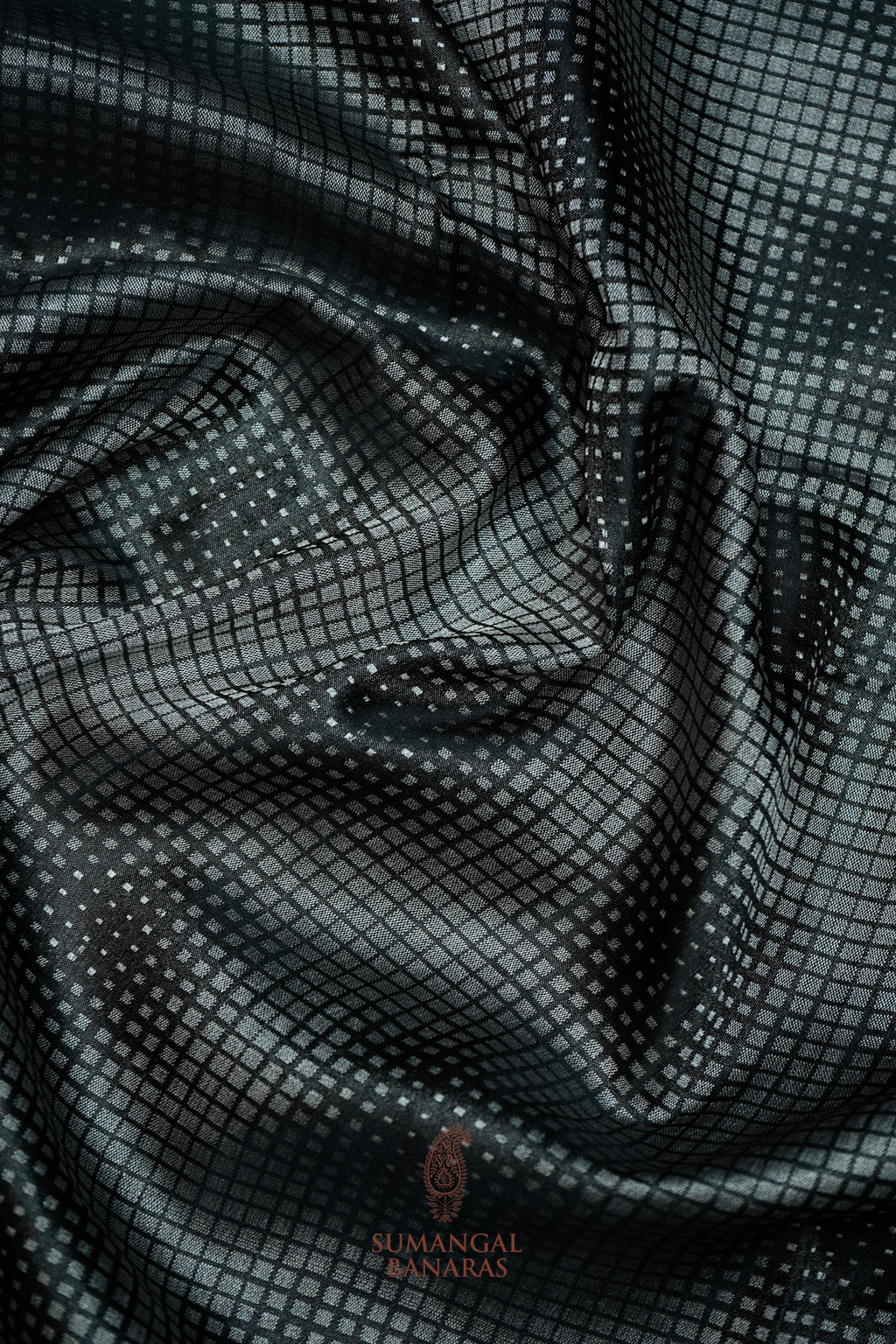 Handwoven Black Banarasi Katan Soft Silk Saree