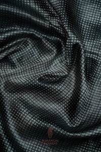 Handwoven Black Banarasi Katan Soft Silk Saree