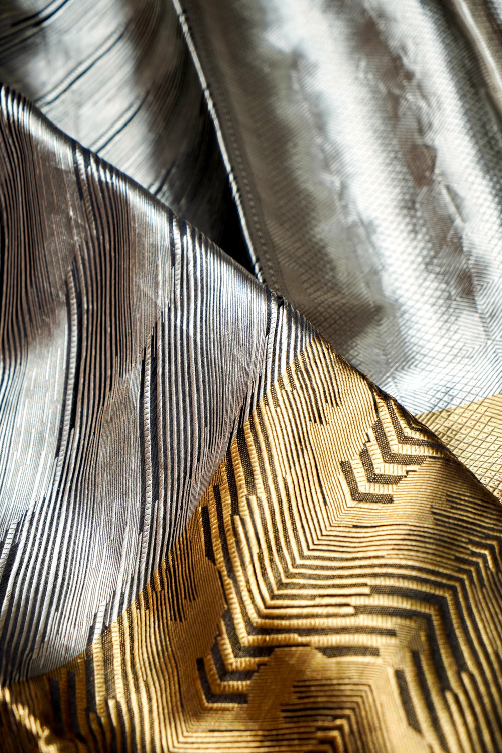 Handwoven Silver and Gold Banarasi Tissue Silk Saree