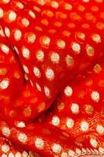 Handwoven Rust Orange Banarasi Khaddi Georgette Saree