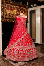 Designer Rani Pink Raw Silk Bridal Lehenga