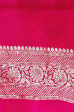 Handwoven Rani Pink Banarasi Khaddi Georgette Saree