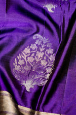 Handwoven Purple Banarasi Soft Silk Saree
