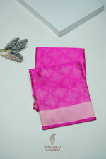 Handwoven Rani Pink Banarasi Mashru Silk Saree