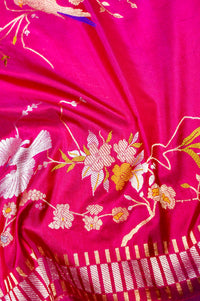 Handwoven Rani Pink Meenakari Banarasi Katan Silk Saree