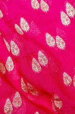 Handwoven Rani Pink Banarasi Khaddi Georgette Saree