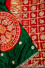 Handwoven Bottle Green Banarasi Gajji Silk Saree