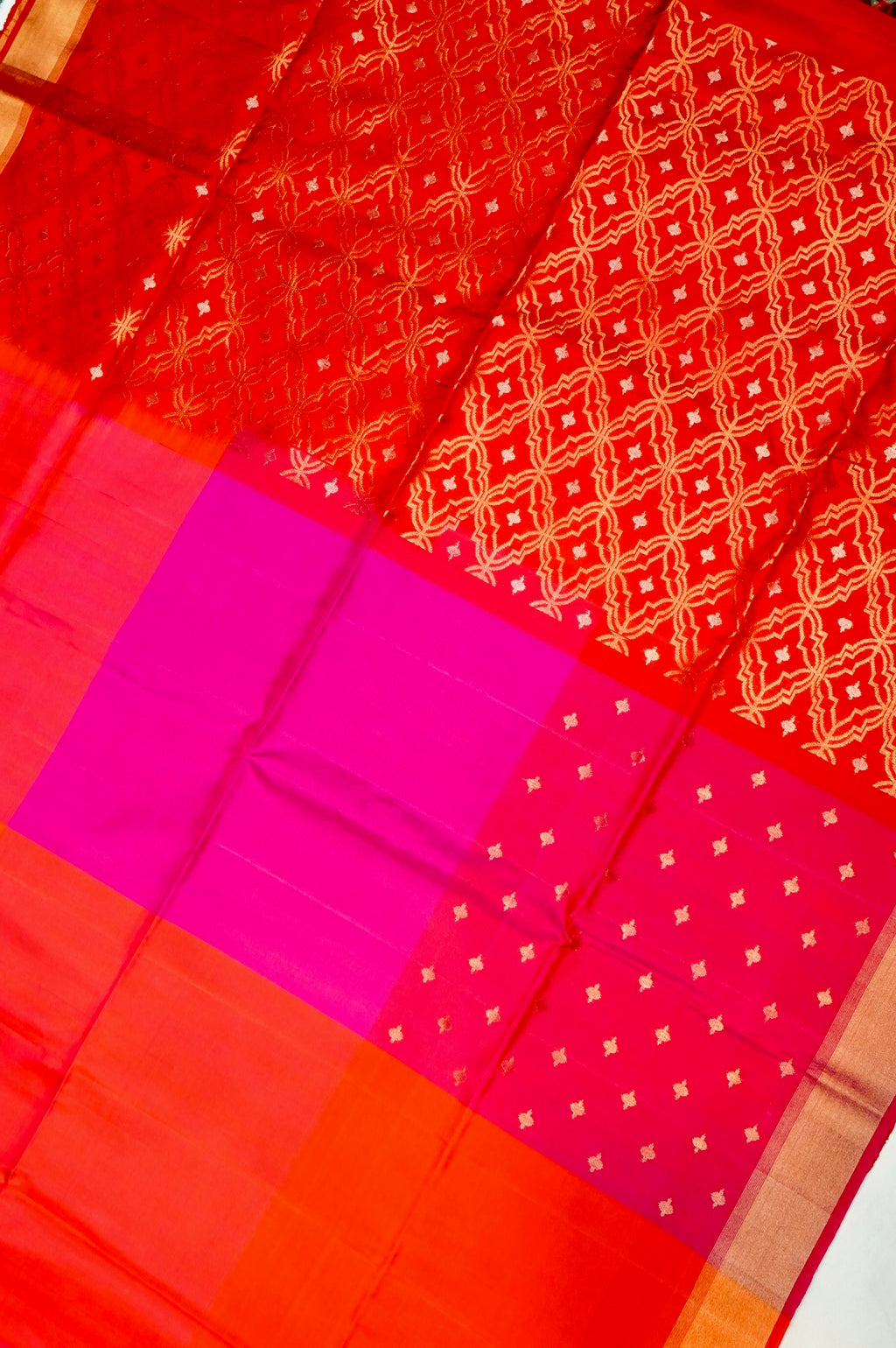 Handwoven Rangkaat Banarasi Soft Silk Saree